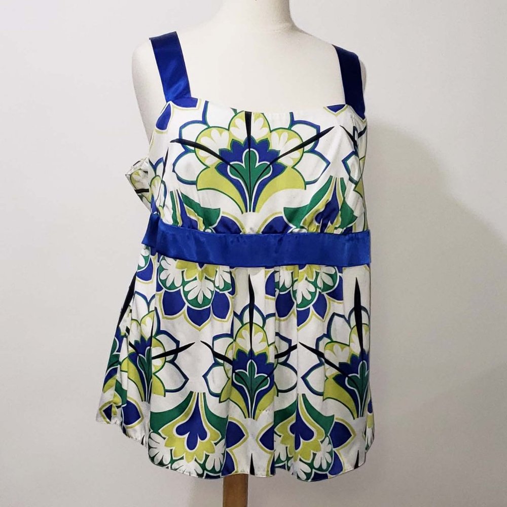 EVANS Floral Strappy Blouse Sz 28W (4X)